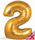 Oaktree 30inch Number 2 Gold - Foil Balloons