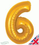 Oaktree 30inch Number 6 Gold - Foil Balloons