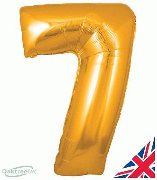 Oaktree 30inch Number 7 Gold - Foil Balloons