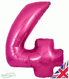 Oaktree 30inch Number 4 Pink - Foil Balloons