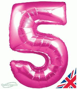 Oaktree 30inch Number 5 Pink - Foil Balloons