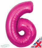 Oaktree 30inch Number 6 Pink - Foil Balloons