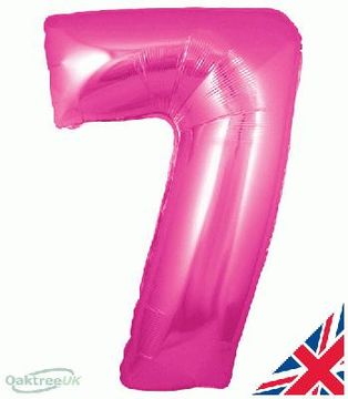 Oaktree 30inch Number 7 Pink - Foil Balloons