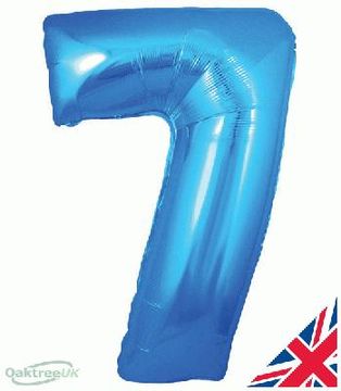 Oaktree 30inch Number 7 Blue - Foil Balloons