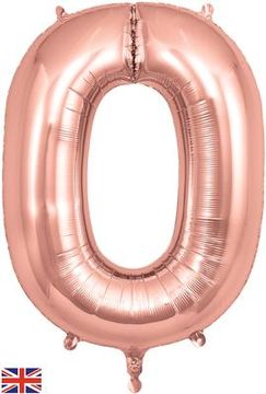 Oaktree 34inch Number 0 Rose Gold - Foil Balloons