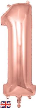 Oaktree 34inch Number 1 Rose Gold - Foil Balloons