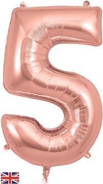 Oaktree 34inch Number 5 Rose Gold - Foil Balloons