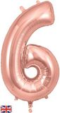 Oaktree 34inch Number 6 Rose Gold - Foil Balloons