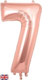 Oaktree 34inch Number 7 Rose Gold - Foil Balloons