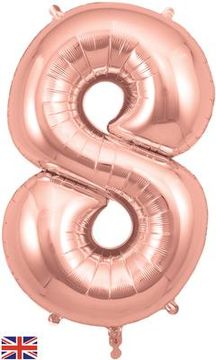 Oaktree 34inch Number 8 Rose Gold - Foil Balloons