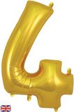 Oaktree 34inch Number 4 Gold - Foil Balloons