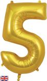 Oaktree 34inch Number 5 Gold - Foil Balloons