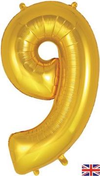 Oaktree 34inch Number 9 Gold - Foil Balloons