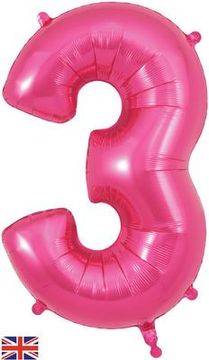 Oaktree 34inch Number 3 Pink - Foil Balloons