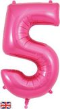 Oaktree 34inch Number 5 Pink - Foil Balloons