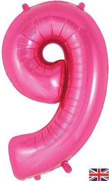 Oaktree 34inch Number 9 Pink - Foil Balloons