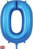 Oaktree 34inch Number 0 Blue - Foil Balloons