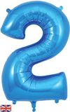 Oaktree 34inch Number 2 Blue - Foil Balloons