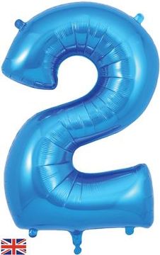 Oaktree 34inch Number 2 Blue - Foil Balloons