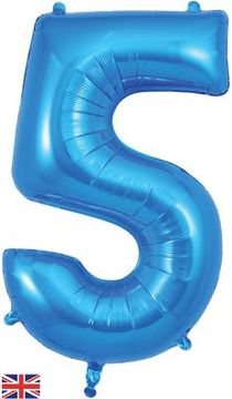 Oaktree 34inch Number 5 Blue - Foil Balloons