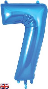 Oaktree 34inch Number 7 Blue - Foil Balloons