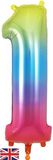 Oaktree 34inch Number 1 Rainbow - Foil Balloons