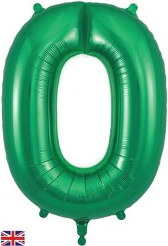 Oaktree 34inch Number 0 Green - Foil Balloons