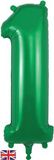 Oaktree 34inch Number 1 Green - Foil Balloons