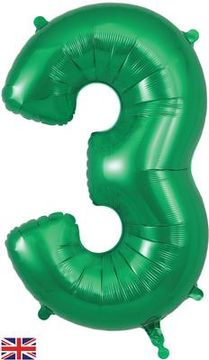 Oaktree 34inch Number 3 Green - Foil Balloons