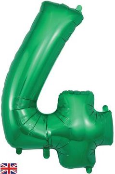 Oaktree 34inch Number 4 Green - Foil Balloons