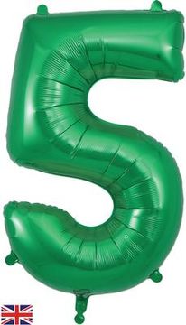 Oaktree 34inch Number 5 Green - Foil Balloons