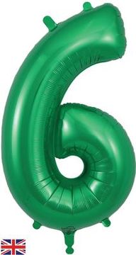 Oaktree 34inch Number 6 Green - Foil Balloons