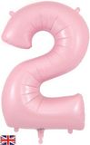 Oaktree 34inch Number 2 Matte Pink - Foil Balloons