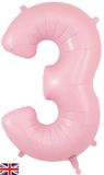 Oaktree 34inch Number 3 Matte Pink - Foil Balloons