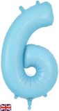 Oaktree 34inch Number 6 Matte Blue - Foil Balloons