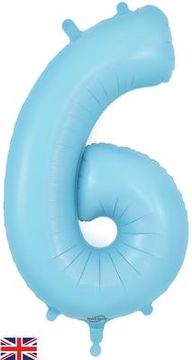 Oaktree 34inch Number 6 Matte Blue - Foil Balloons