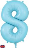 Oaktree 34inch Number 8 Matte Blue - Foil Balloons