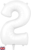 Oaktree 34inch Number 2 Matte White - Foil Balloons