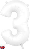 Oaktree 34inch Number 3 Matte White - Foil Balloons