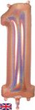 Oaktree 34inch Number 1 Holographic Rose Gold - Foil Balloons