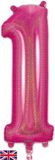 Oaktree 34inch Number 1 Holographic Pink - Foil Balloons