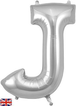 Oaktree 34inch Letter J Silver - Foil Balloons