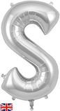 Oaktree 34inch Letter S Silver - Foil Balloons