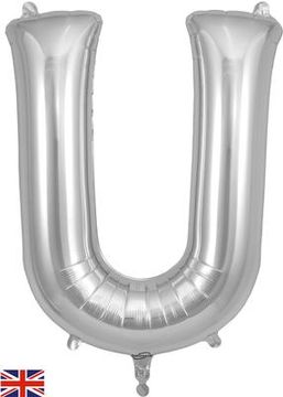 Oaktree 34inch Letter U Silver - Foil Balloons