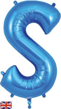 Oaktree 34inch Letter S Blue - Foil Balloons