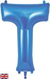 Oaktree 34inch Letter T Blue - Foil Balloons