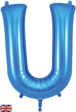 Oaktree 34inch Letter U Blue - Foil Balloons