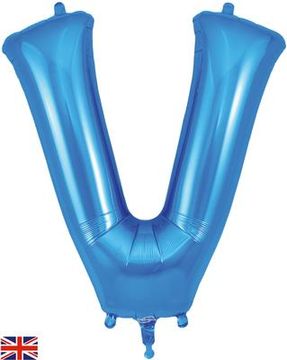 Oaktree 34inch Letter V Blue - Foil Balloons