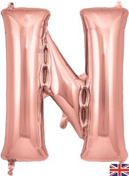 Oaktree 34inch Letter N Rose Gold - Foil Balloons