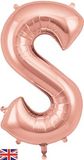 Oaktree 34inch Letter S Rose Gold - Foil Balloons